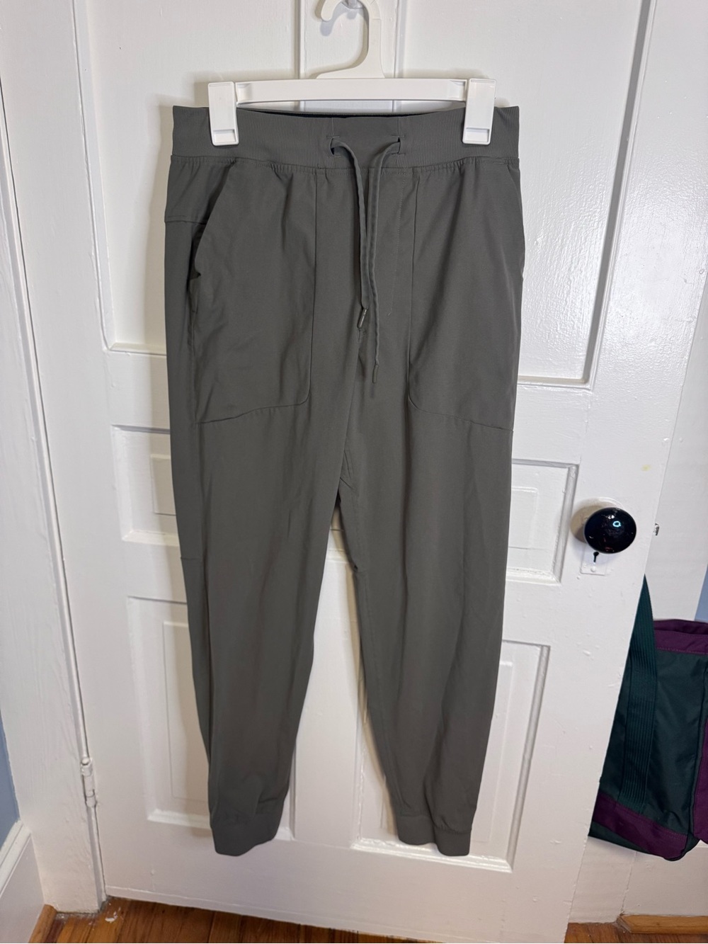 lululemon Women’s M Gray Woven Jogger Pants Utility Drawstring Zip Pockets